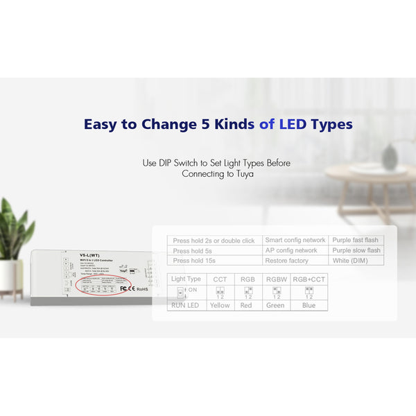 71470 V5-L SKYDANCE DC WiFi & RF 2.4Ghz Dimmer High Speed Controller 5 Καναλιών DC 12-48V 5 x 6A 288W - Max 30A 1440W - IP20 Μ18 x Π5.7 x Υ2.8cm - 5 Years Warranty