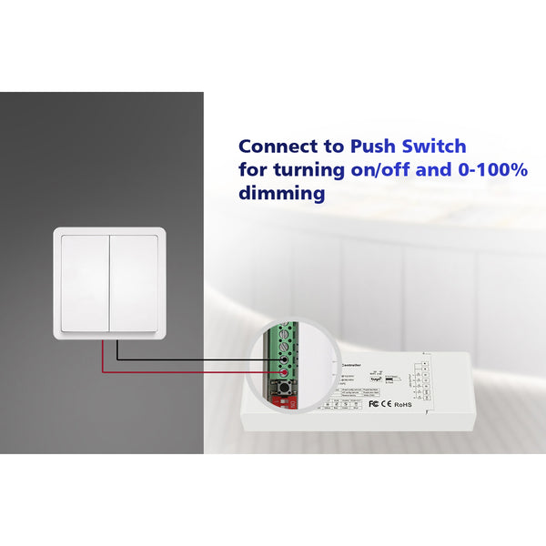 71470 V5-L SKYDANCE DC WiFi & RF 2.4Ghz Dimmer High Speed Controller 5 Καναλιών DC 12-48V 5 x 6A 288W - Max 30A 1440W - IP20 Μ18 x Π5.7 x Υ2.8cm - 5 Years Warranty