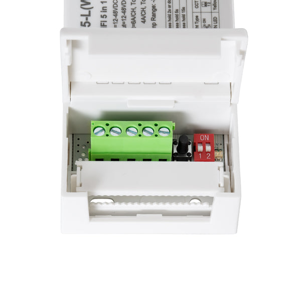 71470 V5-L SKYDANCE DC WiFi & RF 2.4Ghz Dimmer High Speed Controller 5 Καναλιών DC 12-48V 5 x 6A 288W - Max 30A 1440W - IP20 Μ18 x Π5.7 x Υ2.8cm - 5 Years Warranty