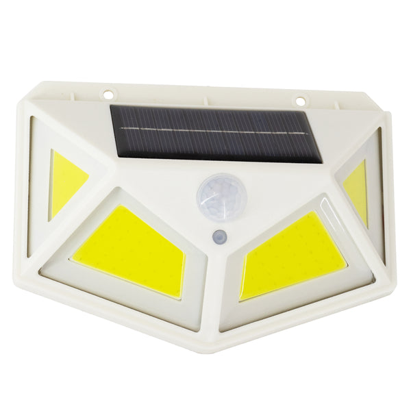 Autonome LED-Solarleuchte COB 10 W 1000 lm – Batterie 1200 mAh – Tag-Nacht-Sensor – PIR-Bewegungssensor, wasserdicht IP65