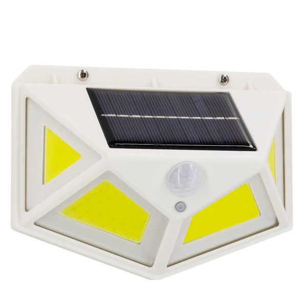 Autonome LED-Solarleuchte COB 10 W 1000 lm – Batterie 1200 mAh – Tag-Nacht-Sensor – PIR-Bewegungssensor, wasserdicht IP65