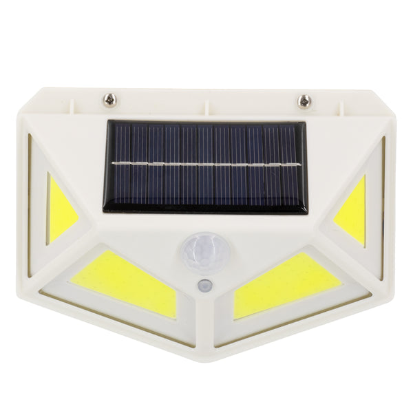 Autonome LED-Solarleuchte COB 10 W 1000 lm – Batterie 1200 mAh – Tag-Nacht-Sensor – PIR-Bewegungssensor, wasserdicht IP65