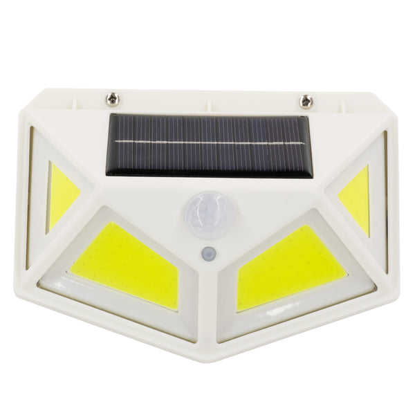 Autonome LED-Solarleuchte COB 10 W 1000 lm – Batterie 1200 mAh – Tag-Nacht-Sensor – PIR-Bewegungssensor, wasserdicht IP65