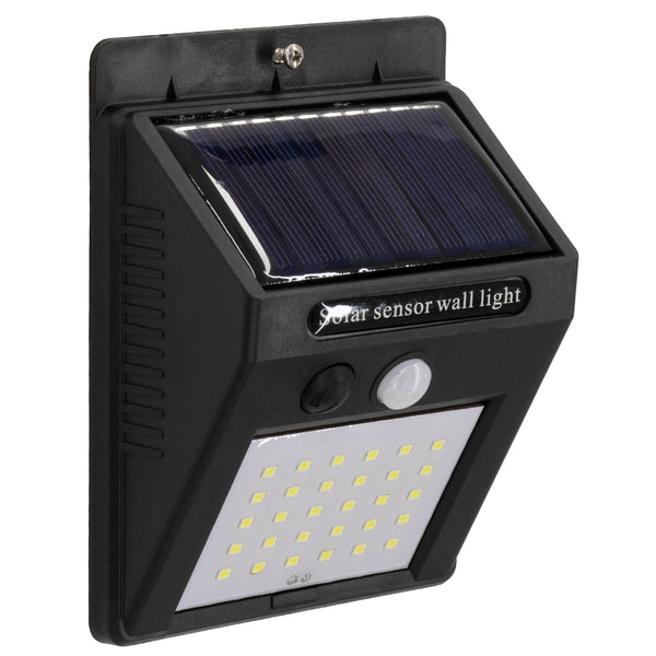 Autonome LED-Solarleuchte SMD 6 W 600 lm mit integriertem 1200 mAh-Akku – Photovoltaik-Panel mit Tag-Nacht-Sensor und PIR-Bewegungssensor, wasserdicht IP65