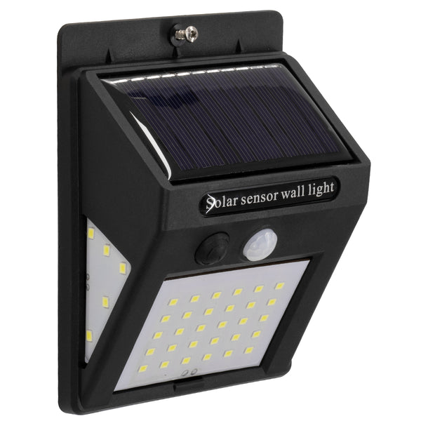 Autonome LED-Solarleuchte SMD 8 W 800 lm mit integriertem 1200 mAh-Akku – Photovoltaik-Panel mit Tag-Nacht-Sensor und PIR-Bewegungssensor, wasserdicht IP65