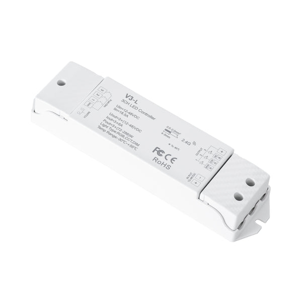 71547 V3-L SKYDANCE DC RF 2.4Ghz Dimmer High Speed Controller & Push Dimming 3 Κανάλια DC 12-48V 3 x 6A 288W - Max 18.5A 288W - IP20 Μ17.5 x Π4.5 x Υ2.5cm - 5 Years Warranty