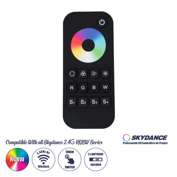 71548 RT4 SKYDANCE Ασύρματο Χειριστήριο Αφής RF 2.4Ghz 1 Group για όλα τα RGB/RGBW SKYDANCE Controller DC 3V 2 x AAA - IP20 Μαύρο Μ12.2 x Π5.3 x Υ1.7cm - 5 Years Warranty