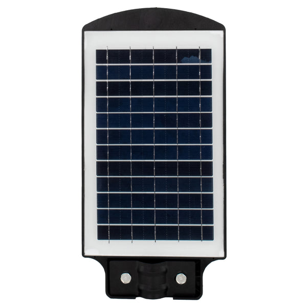 71550 Autonome Solar-Straßenlaterne, Straßenlaterne, LED, SMD, 50 W, 4000 lm, mit integriertem 4500 mAh Li-Ionen-Akku – Tag-Nacht-Sensor, PIR-Bewegungssensor, wasserdicht IP65