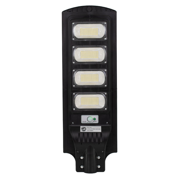 71553 Autonome Solar-Straßenlaterne, Straßenlaterne, LED, SMD, 200 W, 16000 lm, mit integriertem Li-Ionen-Akku 12000 mAh – Tag-Nacht-Sensor, PIR-Bewegungssensor, wasserdicht IP65