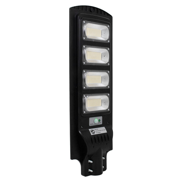 71553 Autonome Solar-Straßenlaterne, Straßenlaterne, LED, SMD, 200 W, 16000 lm, mit integriertem Li-Ionen-Akku 12000 mAh – Tag-Nacht-Sensor, PIR-Bewegungssensor, wasserdicht IP65