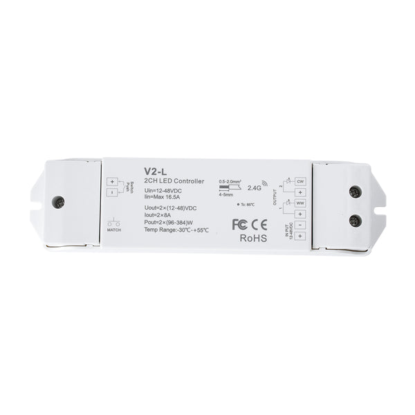 71565 V2-L SKYDANCE DC RF 2.4Ghz Dimmer High Speed Controller & Push Dimming 2 Κανάλια DC 12-48V 2 x 8A 384W - Max 16.5A 384W - IP20 Μ17.5 x Π4.5 x Υ2.5cm - 5 Years Warranty