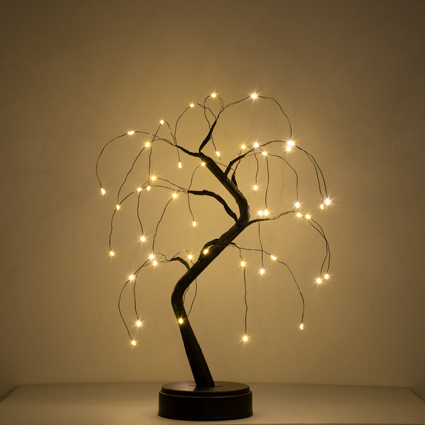 71589 Masă decorativă mai ușoară mini plantă flexibilă cu 48 LED -uri 3W 300lm Baterie caldă 3000K φ40 x y50cm