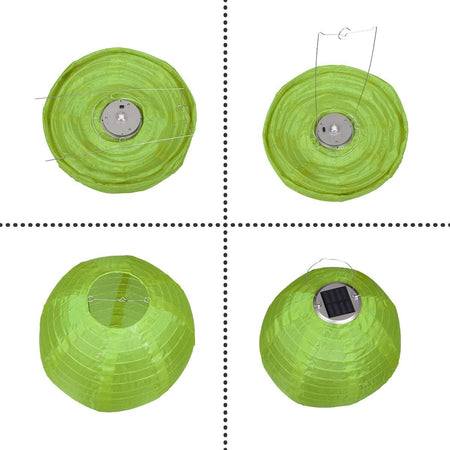 71593 Αυτόνομο Ηλιακό Φωτιστικό Υφασμάτινη Πράσινη Μπάλα Φ30cm LED SMD 1W 100lm με Ενσωματωμένη Μπαταρία 1200mAh - Φωτοβολταϊκό Πάνελ με Αισθητήρα Ημέρας-Νύχτας Αδιάβροχο IP65 Ψυχρό Λευκό 6000K