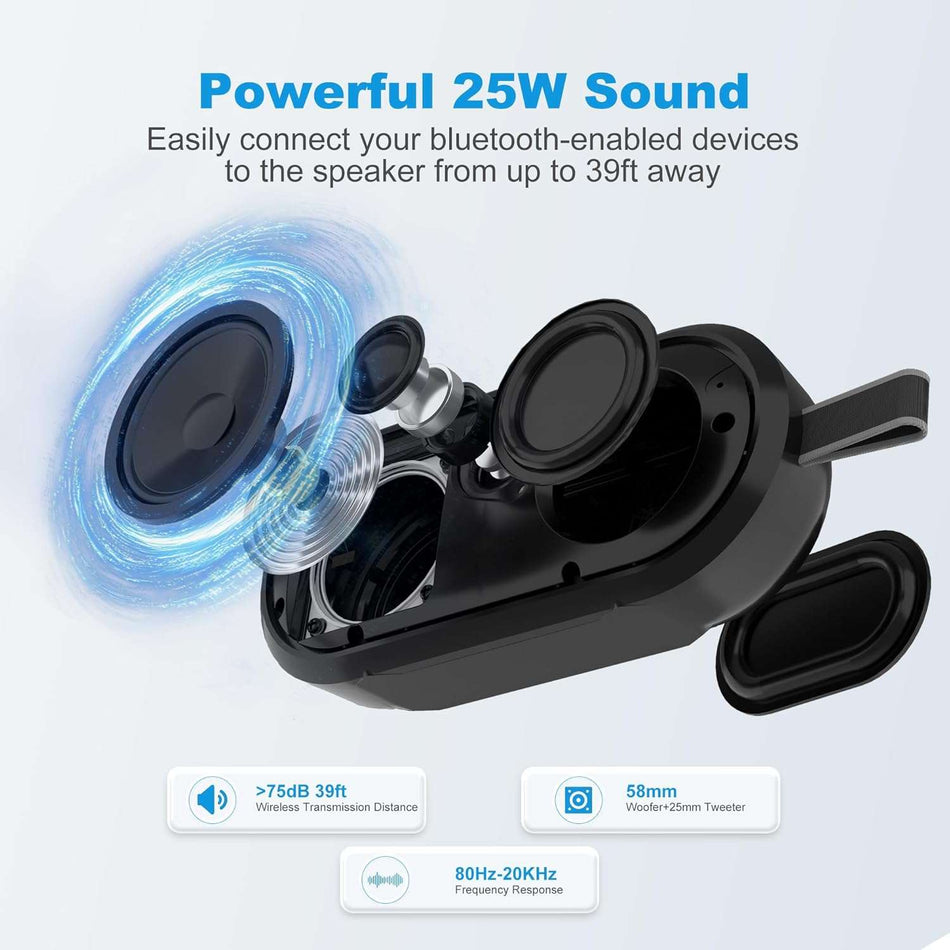 J-BRAUV Flex Portable Speakers Wireless Bluetooth, Enhanced Immersive Bass, 40W Loud Stereo Sound, BT5.3, Built in Mic, 15H Playtime, IP67