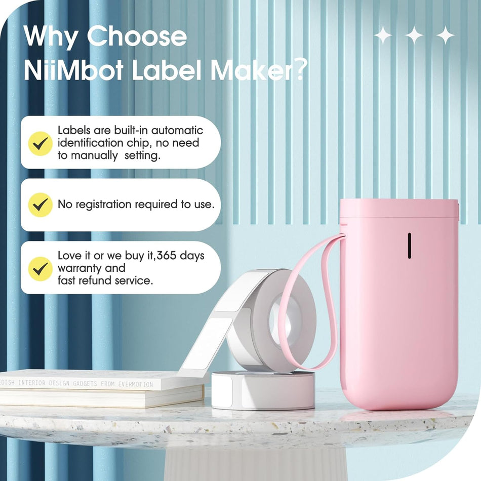 Niimbot Thermal Label Printer D11 0.5 Inch Pink