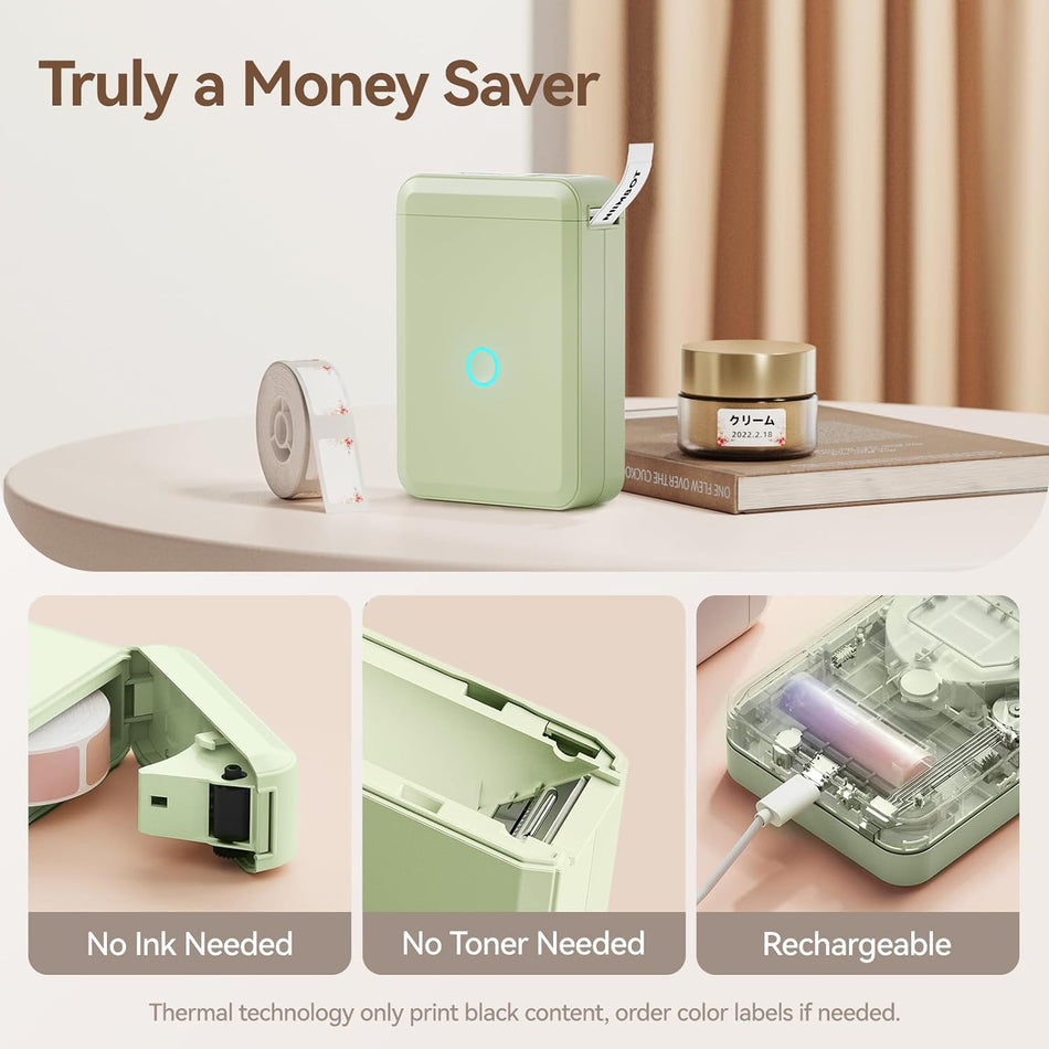 Niimbot Thermal Label Printer D110 0.5 Inch Light Green