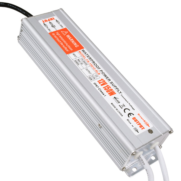 73053 Μεταλλικό Τροφοδοτικό SELV για Προϊόντα LED 150W 12.5A - AC 220-240V σε DC 12V - Αδιάβροχο IP67 L24.3 x W7.4 x H4.5cm - 3 Χρόνια Εγγύηση