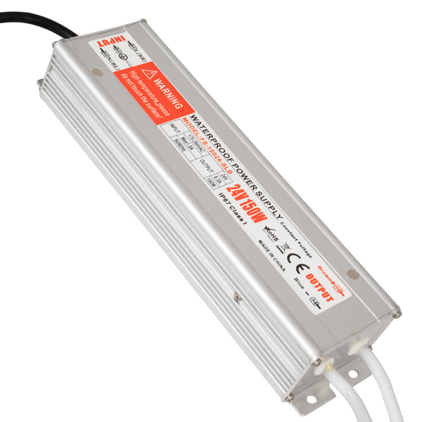 73063 Μεταλλικό Τροφοδοτικό SELV για Προϊόντα LED 150W 6.25A - AC 220-240V σε DC 24V - Αδιάβροχο IP67 Μ23.5 x Π6 x Υ4cm - 3 Years Warranty