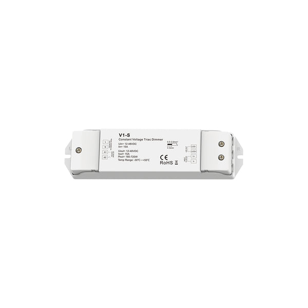 73127 V1-S SKYDANCE AC Triac Dimmer Push Dimming 1 Κανάλι DC 12-48V 1 x 15A 720W - Max 15A 720W - IP20  Μ17.5 x Π4.5 x Υ2.5cm - 5 Χρόνια Εγγύηση