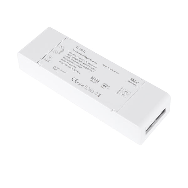 73129 TE-75-12 SKYDANCE AC Triac Dimmer Push Dimming 1 Κανάλι AC 200-240V 1 x 6.25A 75W - Max 6.25A 75W - IP20 Μ18 x Π5.7 x Υ3cm - 5 Χρόνια Εγγύηση