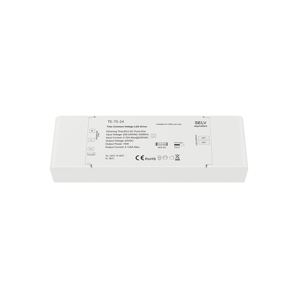 73130 TE-75-24 SKYDANCE AC Triac Dimmer Push Dimming 1 Κανάλι AC 200-240V 1 x 3.125A 75W - Max 3.125A 75W - IP20 Μ18 x Π5.7 x Υ3cm - 5 Χρόνια Εγγύηση