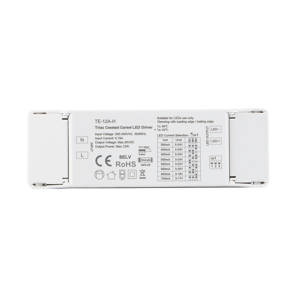 73131 TE-12A-H SKYDANCE AC Triac Dimmable Constant Current LED Driver 1 Κανάλι AC 200-240V 1 x 0.15A 12W - Max 0.15A 12W - IP20 Μ11.1 x Π3.7 x Υ2cm - 5 Χρόνια Εγγύηση