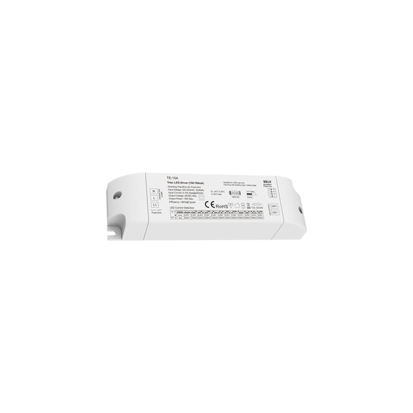 73133 TE-15A SKYDANCE AC Triac Dimmable Constant Current LED Driver Push Dimming 1 Κανάλι AC 200-240V 1 x 0.15A 15W - Max 0.15A 15W - IP20  Μ15.1 x Π4.1 x Υ3cm - 5 Χρόνια Εγγύηση