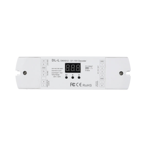 73140 DL-L SKYDANCE AC DMX512 to 0/1-10V Converter / Decoder 4 Καναλιών - 2 Inputs DC 12-24V ή AC 100-240V - IP20  Μ17 x Π5 x Υ2.5cm - 5 Χρόνια Εγγύηση