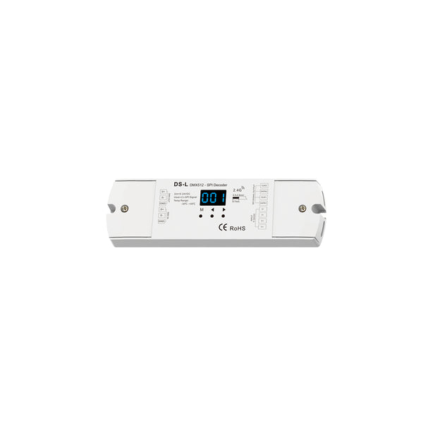 73142 DS-L SKYDANCE DC RF 2,4 GHz DMX512 zu SPI-Decoder DC 5–24 V – IP20 M17 x B5 x H2,5 cm – 5 Jahre Garantie