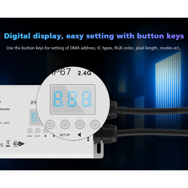 73143 DS-WP SKYDANCE DC RF 2.4Ghz DMX512 to SPI Decoder DC 5-24V - Αδιάβροχο IP65 Μ17 x Π8 x Υ4cm - 5 Χρόνια Εγγύηση