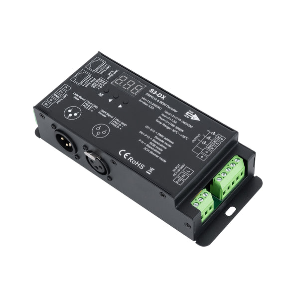 73144 S3-DX SKYDANCE AC DMX512 High Voltage LED Strip Decoder 3 Καναλιών AC 110-240V 3 x 1.5A 360W - Max 4.6A 360W - IP20 Π16.5 x Π7 x Υ3.7cm - 5 Χρόνια Εγγύηση