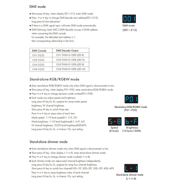 73145 D4C-L SKYDANCE DC DMX512 Constant Current & RDM Decoder 4 Καναλιών DC 12-48V 4 x 0.5A 22.5W - Max 2A 90W - IP20  Μ17 x Π5 x Υ2.5cm - 5 Χρόνια Εγγύηση