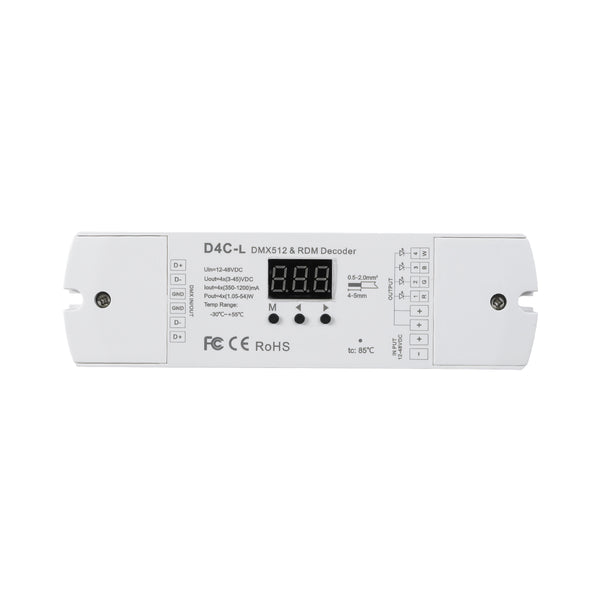 73146 D4C-L SKYDANCE DC DMX512 Constant Current & RDM Decoder 4 Καναλιών DC 12-48V 4 x 1A 54W - Max 4A 216W - IP20  Μ17 x Π5 x Υ2.5cm - 5 Χρόνια Εγγύηση