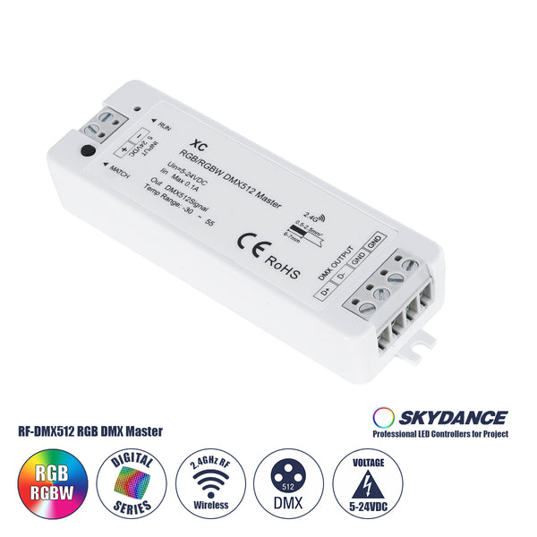 73157 XC SKYDANCE DC RF 2.4Ghz DMX512 Master Digital DC 5-24V - IP20  Μ10.5 x Π3.5 x Υ2cm - 5 Χρόνια Εγγύηση