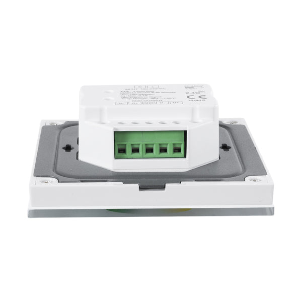 73161 T13 SKYDANCE Wireless DMX512 Wandcontroller RF 2,4 GHz 4 Gruppen für alle SKYDANCE DMX512 Controller AC 100–240 V Max. 0,1 A – IP20 M8,5 x B8,5 x H3,5 cm – 5 Jahre Garantie