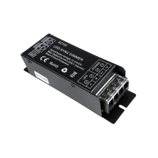 73311 DC RF 2.4Ghz Controller & Dimmer 1 Κανάλι DC 12-24V 25A MAX 600W IP 20 Μ12.7 x Π4 x Υ3.2cm με Χειριστήριο RF 2.4Ghz SYNC