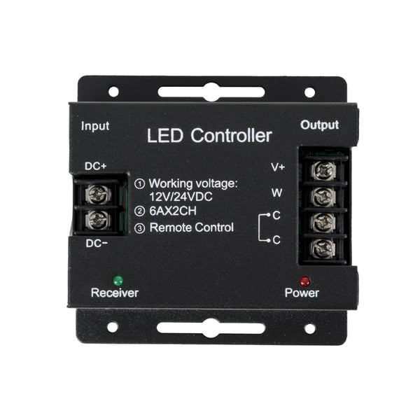 73351 RFTC-02 DC Dimmer High Speed Controller 2 Κανάλιων DC 12-24V 2 x 6A 288W - Max 12A 288W - IP20 Μ8.3 x Π8.3 x Υ3.2cm - 3 Χρόνια Εγγύηση