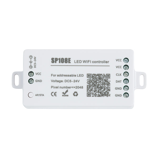 73409 SP108E Ασύρματος WiFi LED FULL COLOR Magic Digital Pixel Controller iOS/Android για LED Digital Πολύχρωμα και Μονόχρωμα Προϊόντα DC 5-24V 1 x 2048 IC Max