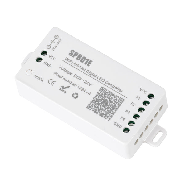 73415 SP801E Ασύρματος WiFi Art-Net LED FULL COLOR Magic Digital Pixel Controller iOS/Android για LED Digital Πολύχρωμα και Μονόχρωμα Προϊόντα DC 5-24V 4 x 1024 IC Max