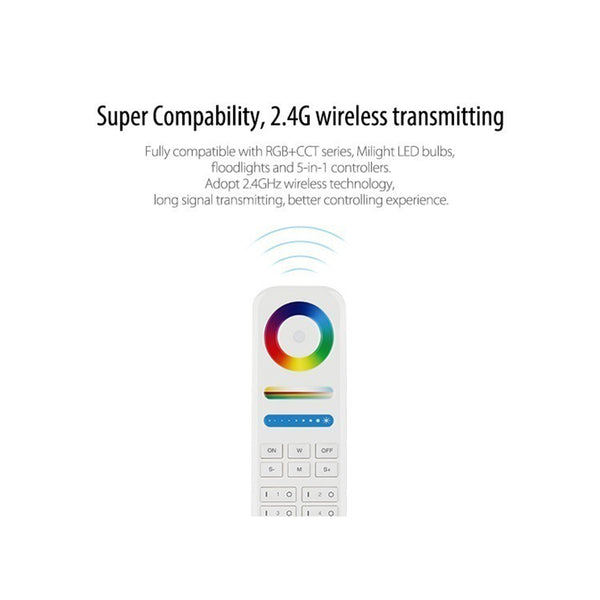 73426 FUT089 Mi-Light Ασύρματο Χειριστήριο Αφής RF 2.4Ghz 8 Group για όλα τα RGBW+WW Mi-BOXER Controller DC 3V 2 x AAA - IP20 Λευκό - Μ15.6 x Π5.4 x Υ2.5cm - 5 Years Warranty