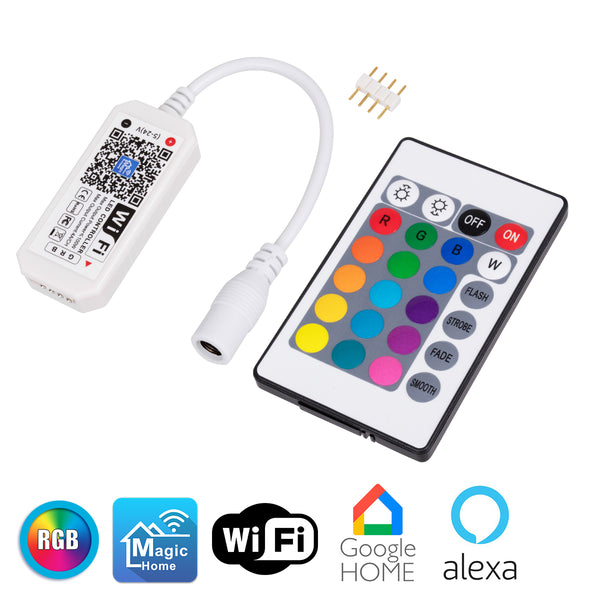 73435 Ασύρματος Smart Home Wi-Fi LED RGB Controller με Χειριστήριο RF 2.4Ghz DC 5-24V Max 100W