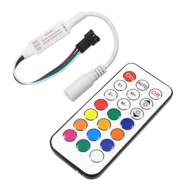 73441 Ασύρματος LED Mini Dream-Color Magic Digital RGBW Controller με Χειριστήριο RF 21 Keys για LED Digital RGBW Προϊόντα 5v - 12v - 24v 2048 IC