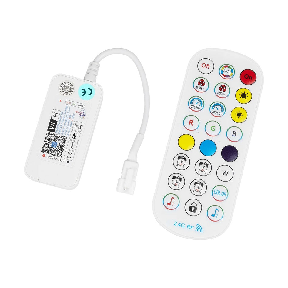SP611E 73451 RF & WiFi 2.4G Ψηφιακός Pixel Addressable Controller DC 5-12-24V IP20 - RF & WiFi 2.4G & Bluetooth - SPI/TTL Protocol 2048 IC - Μ6.5 x Π3.3 x Υ1.5cm - 2 Χρόνια Εγγύηση