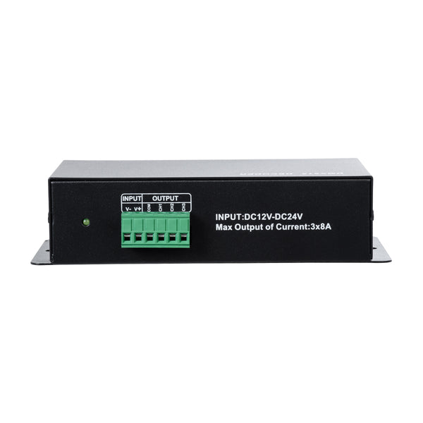 73490 DC DMX Dimmer High Speed Controller / Decoder 3 Καναλιών DC 12-24V 3 x 8A 192W - Max 24A 576W - IP20 Μ16 x Π9 x Υ6cm - 2 Χρόνια Εγγύηση