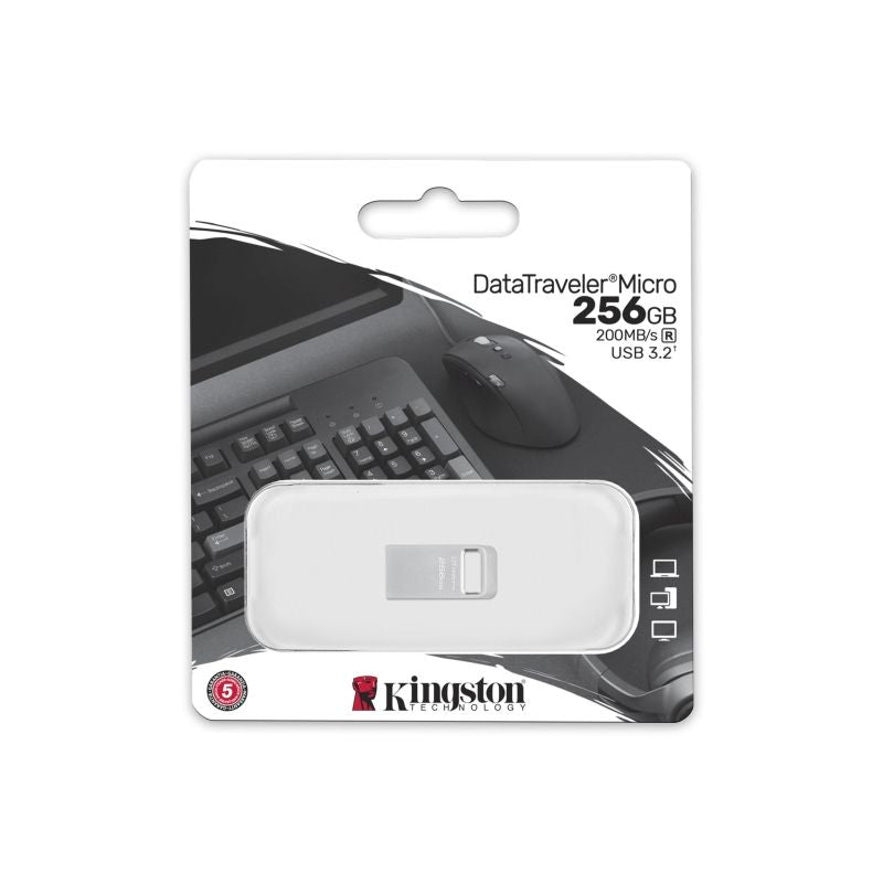 USB Flash Kingston 256GB DataTraveler Micro 200MB/s Metal USB 3.2 Gen 1