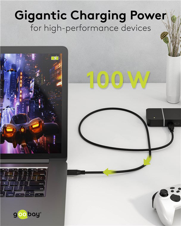 GOOBAY καλώδιο USB-C 74193, USB4, 100W, 40Gbps, 8K/60Hz, 2m, μαύρο
