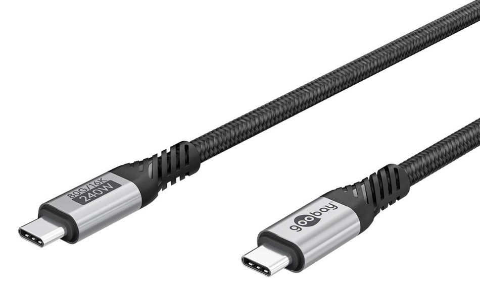 GOOBAY καλώδιο USB-C 74776, USB4, 240W, 80Gbps, 16K/60Hz, 1.5m, μαύρο