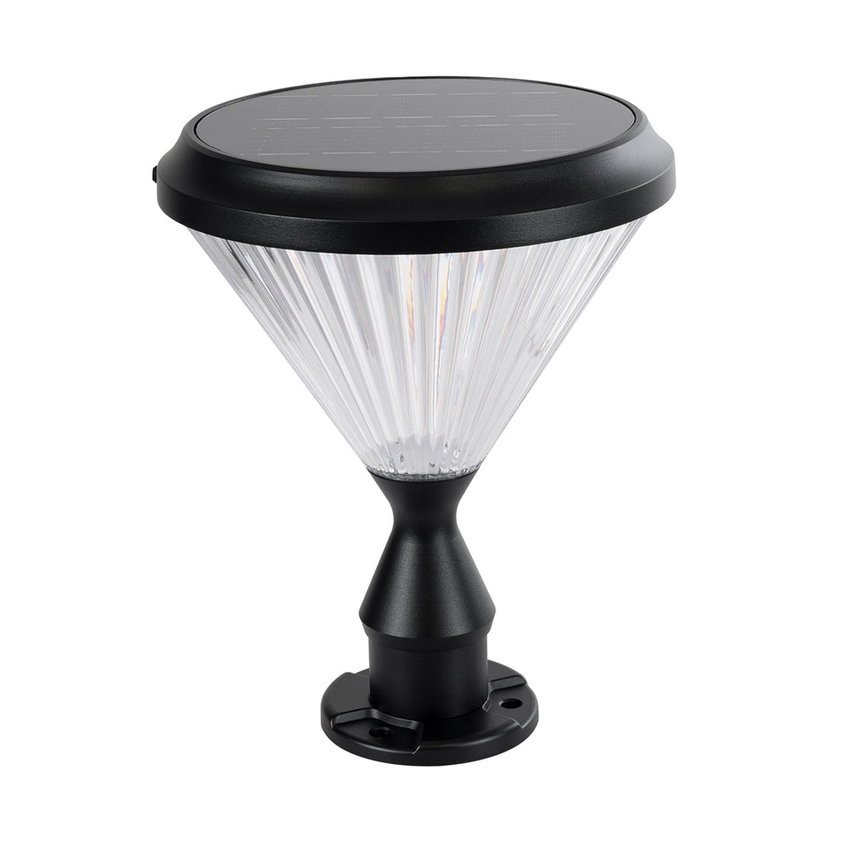 GLOBOSTAR® SHARP 90533 Φωτιστικό Κολωνάκι Κήπου LED 10W 500lm 120° με Ενσωματωμένο Φωτοβολταϊκό Panel 6V 2W & Επαναφορτιζόμενη Μπαταρία Li-ion 3.2V 8000mAh με Αισθητήρα Ημέρας-Νύχτας Αδιάβροχο IP65 Ψυχρό Λευκό 6000K - Γκρι Ανθρακί - Μ26 x Π26 x Υ33cm -...