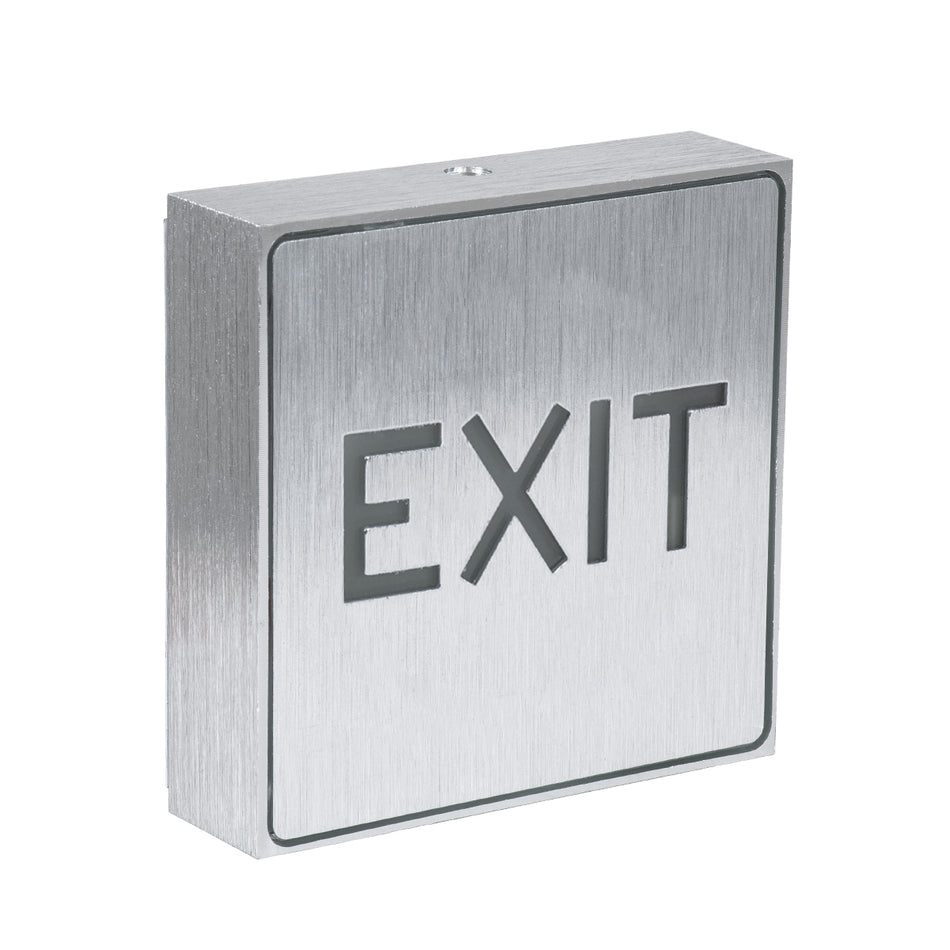 GLOBOSTAR® SENSATI 75650 Διακοσμητικό Φωτιστικό Τοίχου Ένδειξης / Σήμανσης "EXIT" LED 1W 40lm 90° AC 220-240V IP20 Πράσινο - Νίκελ Βούρτσας - Μ11 x Π11 x Υ3cm - 2 Χρόνια Εγγύηση