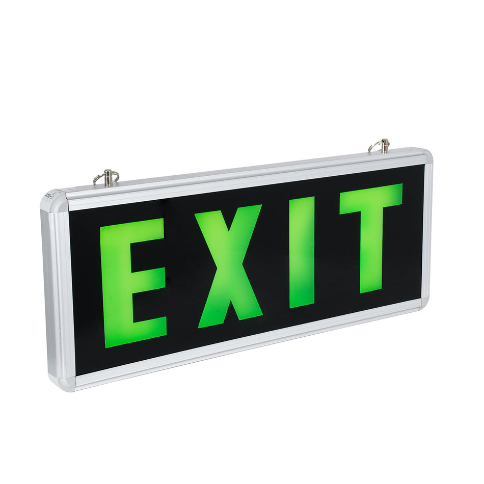 GLOBOSTAR® SENSATI 75663 Διακοσμητικό Φωτιστικό Τοίχου Ένδειξης / Σήμανσης "EXIT" LED 1W 40lm 90° AC 220-240V με Επαναφορτιζόμενη Μπαταρία Li-ion 3.7V 350mAh IP20 Πράσινο - Μαύρο & Πράσινο - Μ35 x Π14 x Υ3.3cm - 2 Χρόνια Εγγύηση